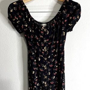 Navy Blue Floral Dress